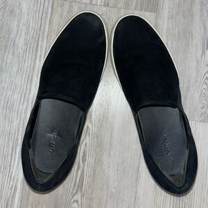 Vince Black Suede Loafers Slip On Shoe